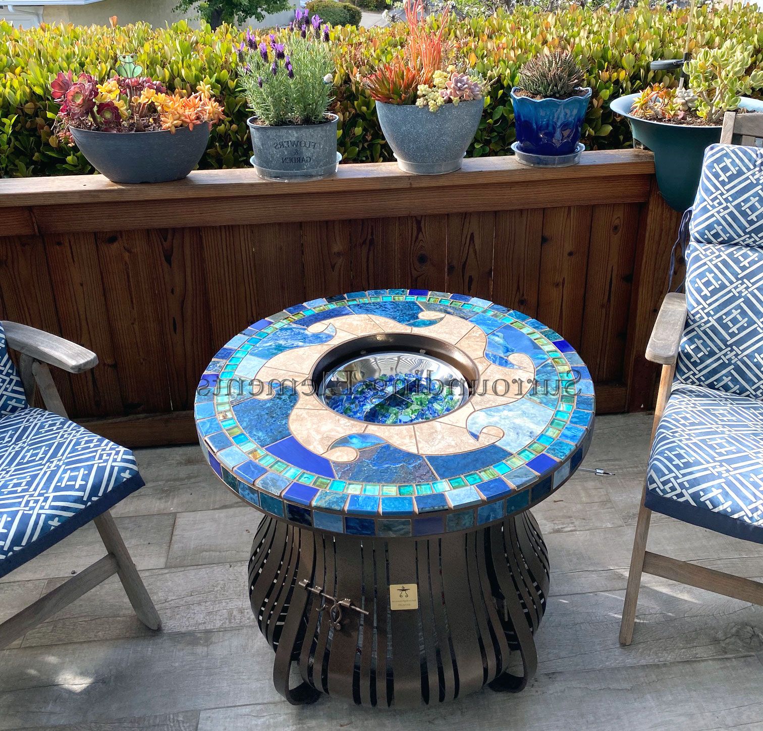 Ocean Wave Mosaic Outdoor Accent Tables Within Most Recent Patio Tablessurrounding Elements – Backyard Patio Furniture (View 7 of 15)
