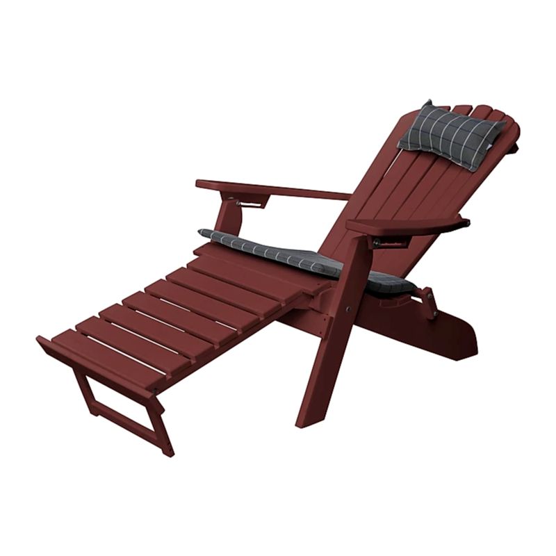 Recycled Plastic Reclining Adirondack Chair With Pullout Ottoman Pertaining To Most Current Dark Wood Outdoor Reclining Chairs (View 15 of 15)