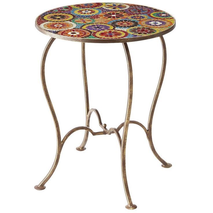 Sunburst Mosaic Outdoor Accent Tables With Fashionable Elba Mosaic Accent Table (View 13 of 15)