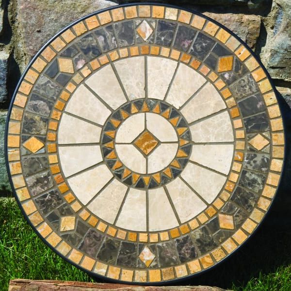 Widely Used Ocean Wave Mosaic Outdoor Accent Tables For The Compass 20" Round Side Tablealfresco Home (View 8 of 15)