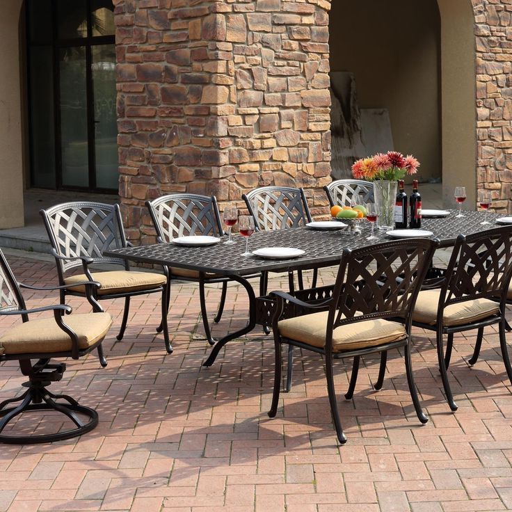 11 Piece Extendable Patio Dining Sets With Regard To Trendy Darlee Ocean View 11 Piece Cast Aluminum Patio Dining Set W/ 72 X  (View 9 of 15)