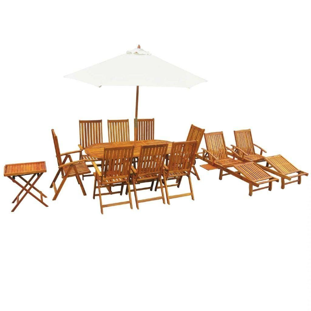 13 Piece Extendable Patio Dining Sets With Favorite 13 Piece Outdoor Extending Dining Set Solid Acacia Wood – Buy Now On (View 8 of 15)