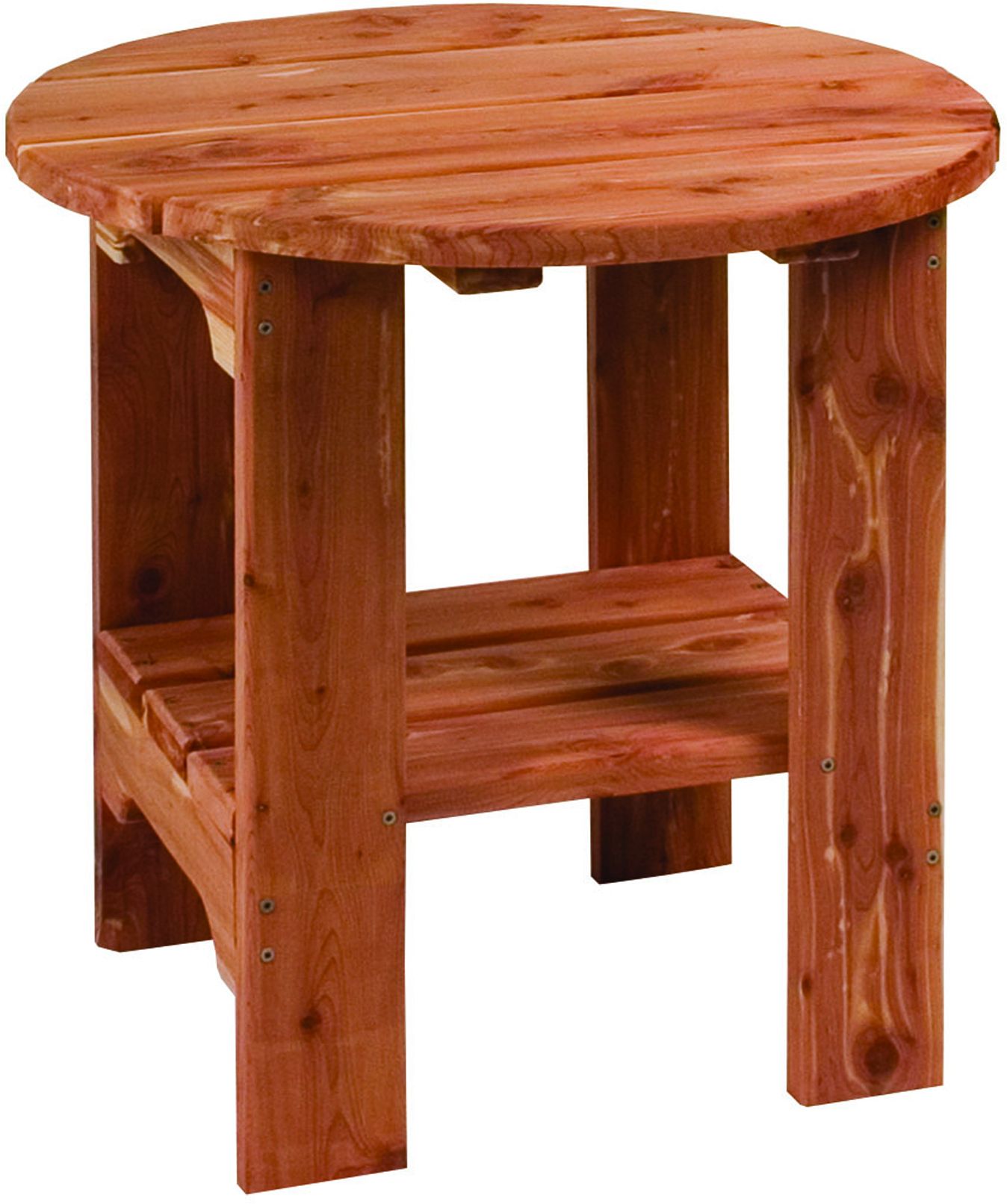 2019 Wood And Steel Outdoor Side Tables Throughout Round Cedar Side Table (View 6 of 15)