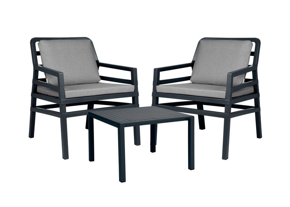 2020 Photo Of Product Regarding Charcoal Fabric Patio Chair And Side Table (View 1 of 15)