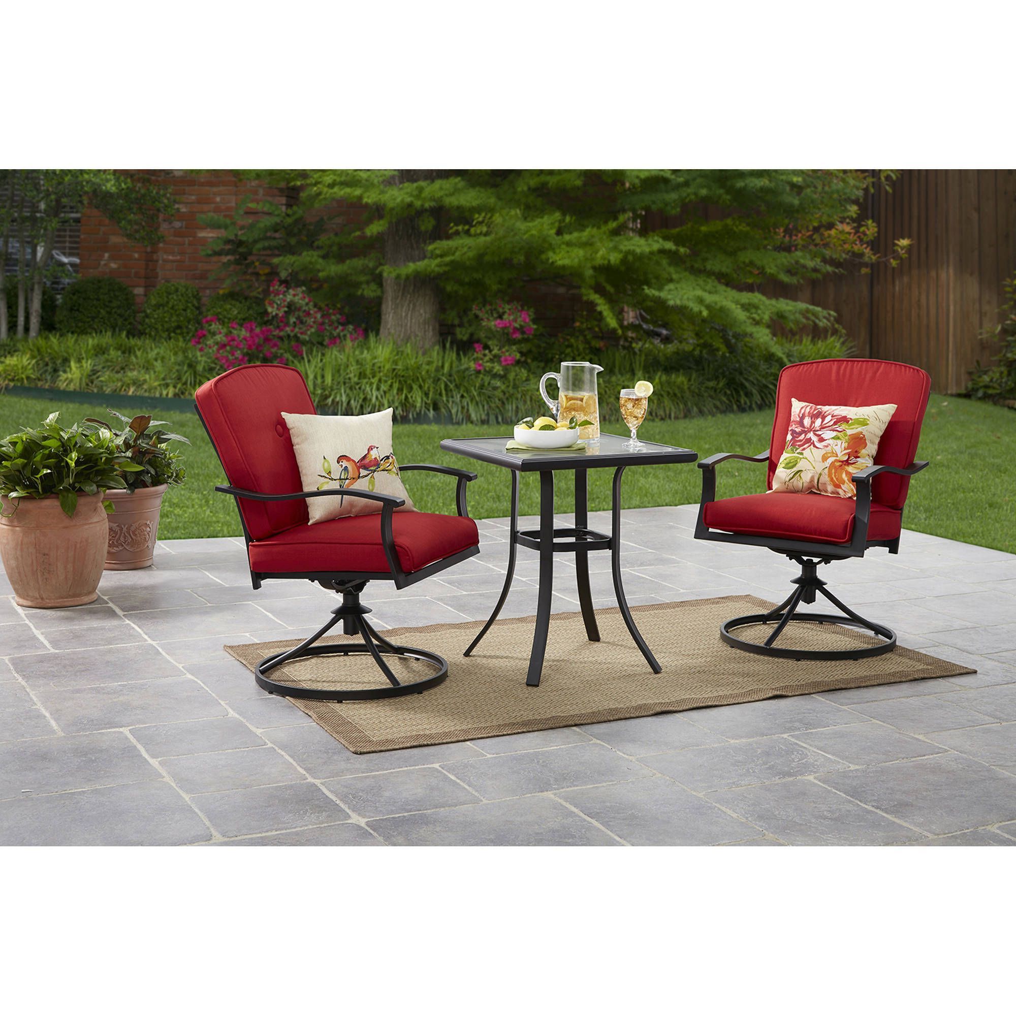 3 Piece Outdoor Table And Chair Sets Within Newest Mainstays Belden Park 3 Piece Outdoor Bistro Set For Patio And Porch (View 2 of 15)