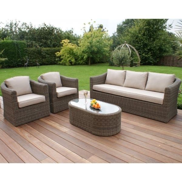 4 Piece 3 Seat Outdoor Patio Sets For 2020 Maze Rattan Winchester 3 Seat Sofa Set (View 13 of 15)