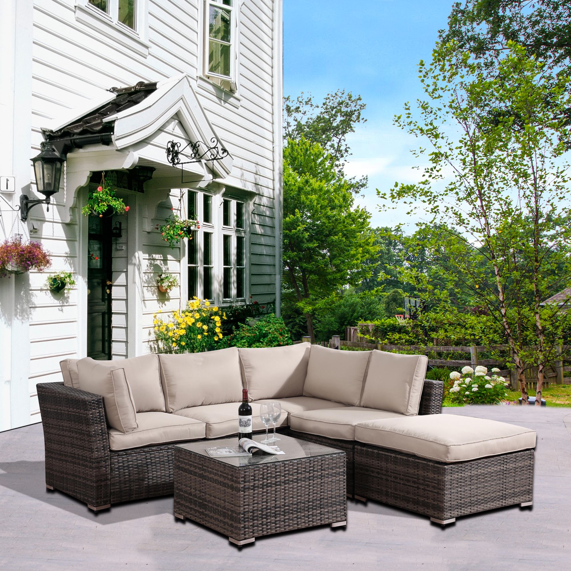 4 Piece Outdoor Patio Sets Inside Widely Used Patio Furniture Set Clearance, 4 Piece Patio Furniture Sets With (View 5 of 15)