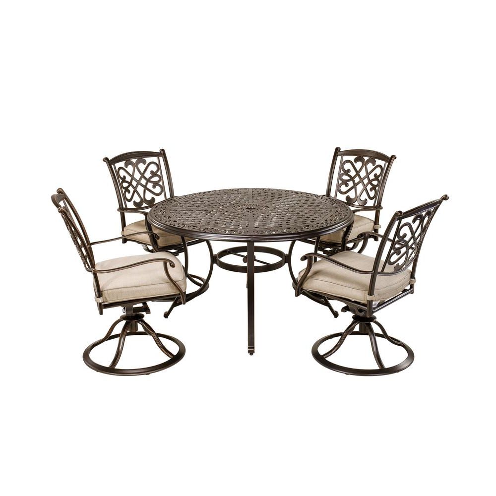 5 Piece 4 Seat Outdoor Patio Sets With Regard To Most Popular Boyel Living 5 Piece Patio Outdoor Dining Set With 4 Deep Cushioned (View 14 of 15)