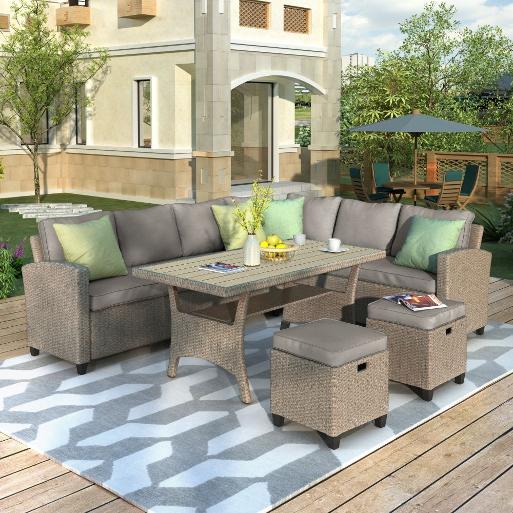 5 Piece Patio Sets Inside Most Current Patio Furniture Set, 5 Piece Outdoor Conversation Set All Weather (View 10 of 15)