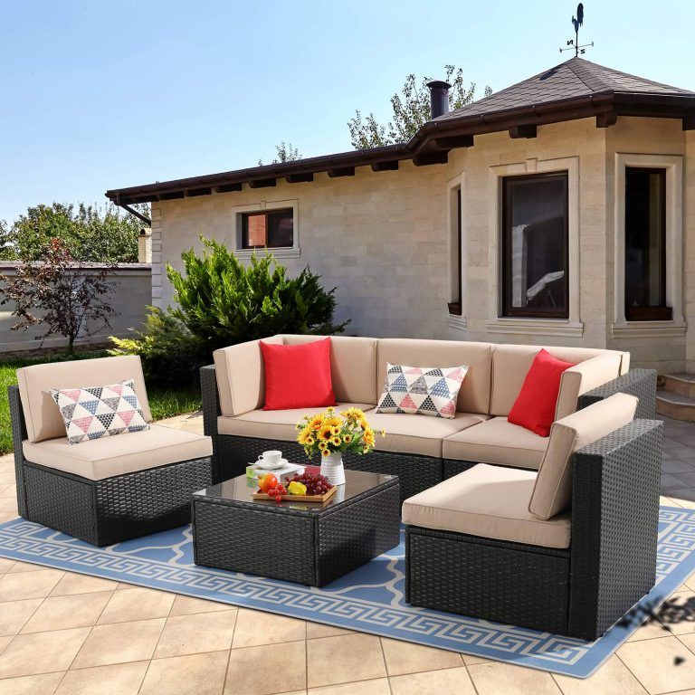 6 Piece Outdoor Sectional Sofa Patio Sets Throughout Well Known Brown 6 Piece Small Patio Set – Dcecie (View 14 of 15)