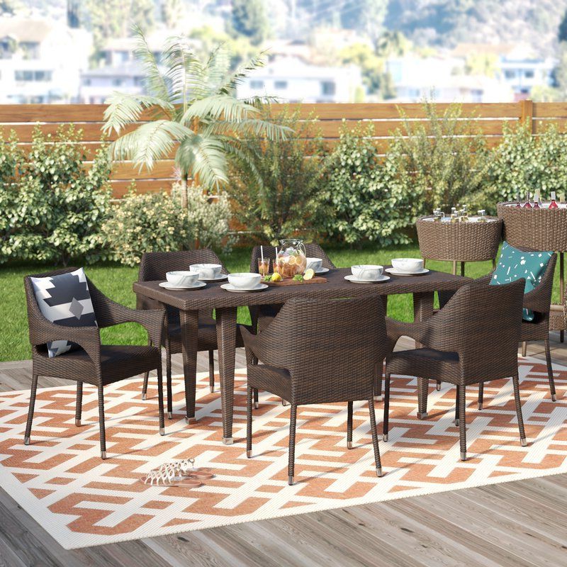 7 Piece Dining Set, Patio In 7 Piece Small Patio Dining Sets (View 6 of 15)