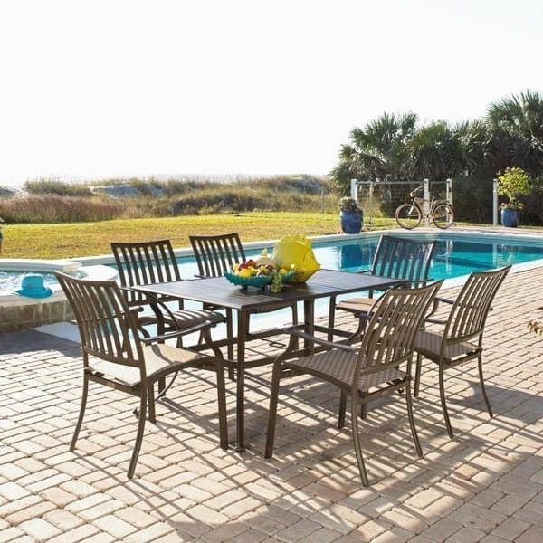 7 Piece Large Patio Dining Sets Throughout Most Popular Island Breeze Dining – 7 Piece Setpanama Jack (View 13 of 15)