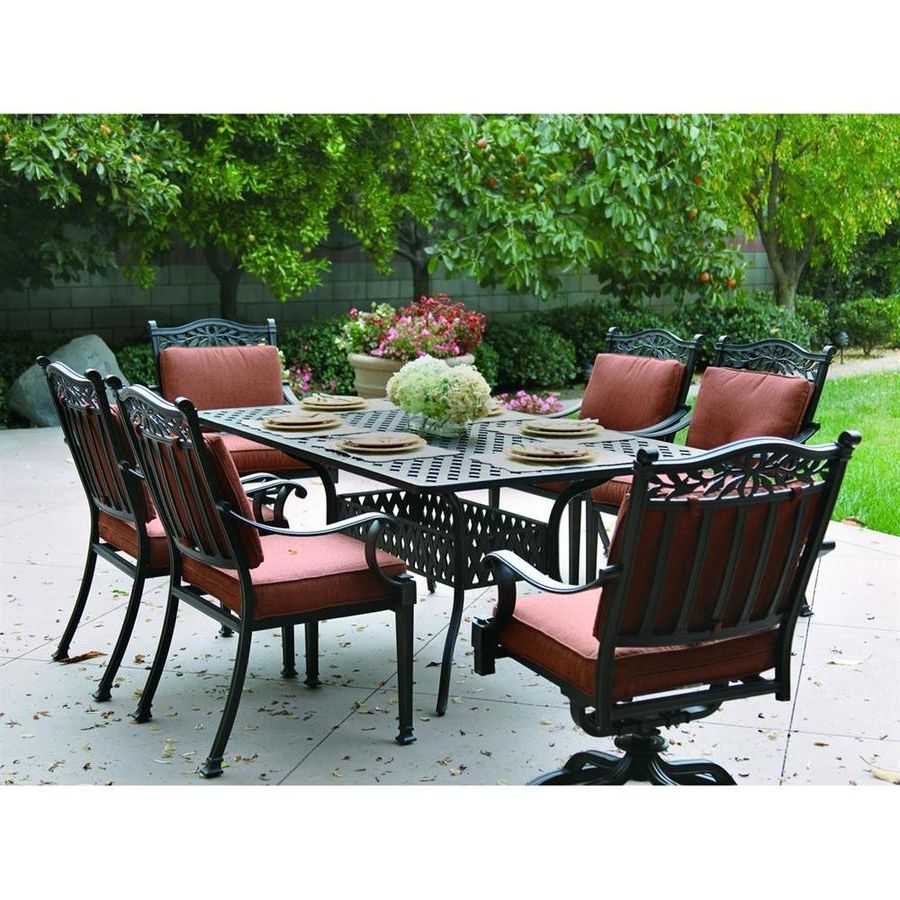 7 Piece Patio Dining Sets Within Most Current Darlee Charleston 7 Piece Antique Bronze Aluminum Patio Dining Set With (View 9 of 15)