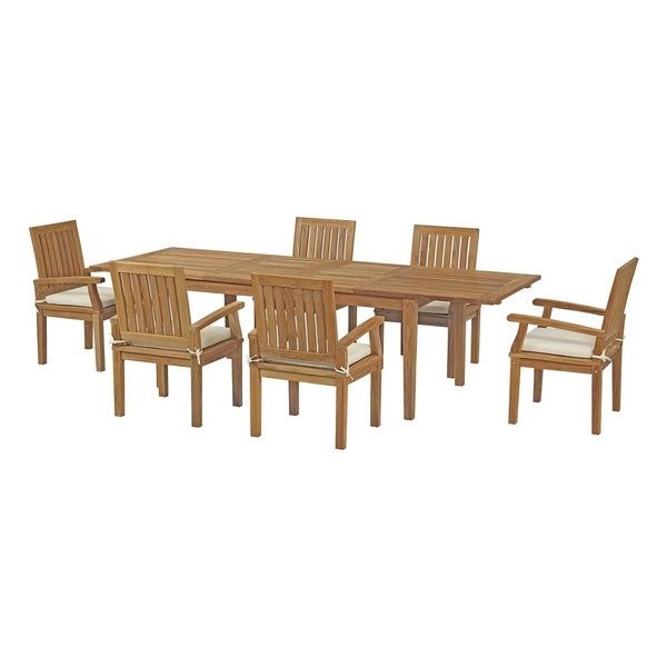 7 Pieces Teak Outdoor Dining Sets Pertaining To Fashionable Shop Marina 7 Piece Outdoor Patio Teak Outdoor Dining Set – Free (View 9 of 15)
