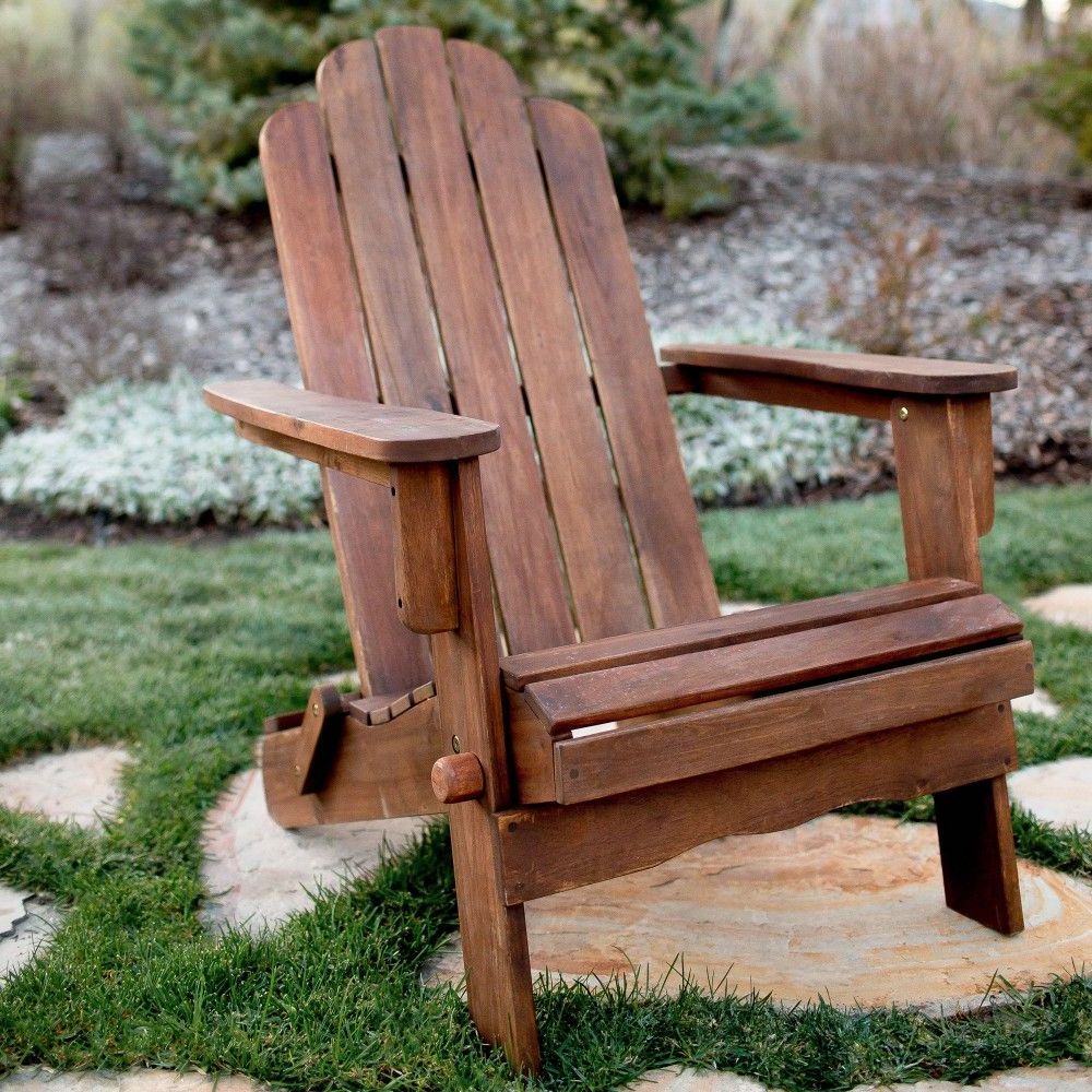 Acacia Adirondack Chair In Dark Brown – Walker Edison Owacdb (View 8 of 15)