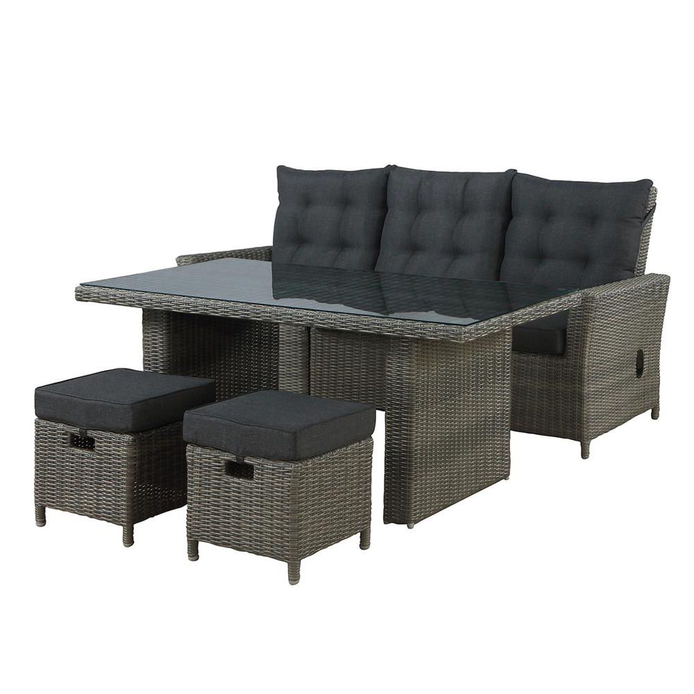 Alaterre Furniture Asti 4 Piece All Weather Wicker Outdoor Patio With 2019 4 Piece 3 Seat Outdoor Patio Sets (View 15 of 15)