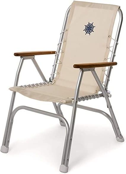 Amazon : Forma Marine High Back Deck Chair, Boat Chair, Folding Inside Preferred Off White Outdoor Seating Patio Sets (View 13 of 15)