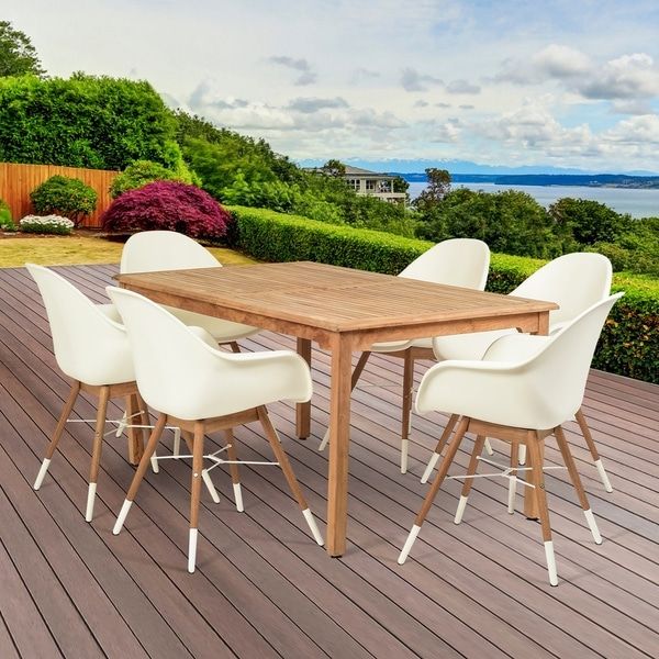 Amazonia Hawaii Deluxe 7 Piece Rectangular Patio Dining Set – Overstock For 2019 Rectangular 7 Piece Patio Dining Sets (View 7 of 15)