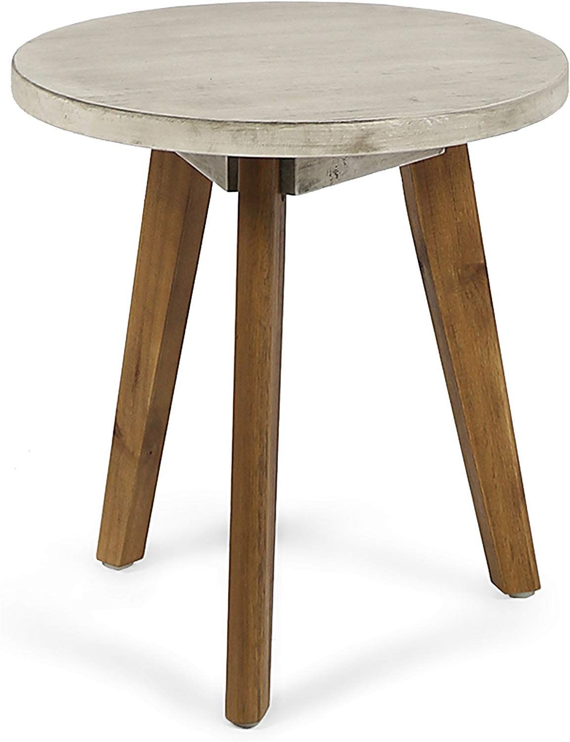 Amazonsmile : Christopher Knight Home 305359 Gino Outdoor Acacia Wood Intended For Preferred Natural Wood Outdoor Side Tables (View 4 of 15)
