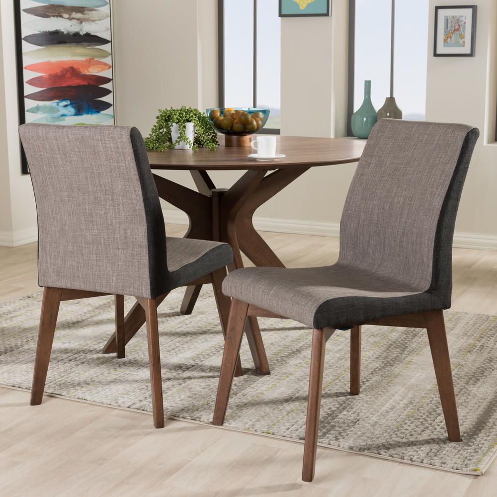 Baxton Studio Kimberly Gray Fabric Upholstered Dining Chairs (set Of 2 Pertaining To Well Liked Dark Gray Fabric Outdoor Patio Bar Chairs Sets (View 10 of 15)