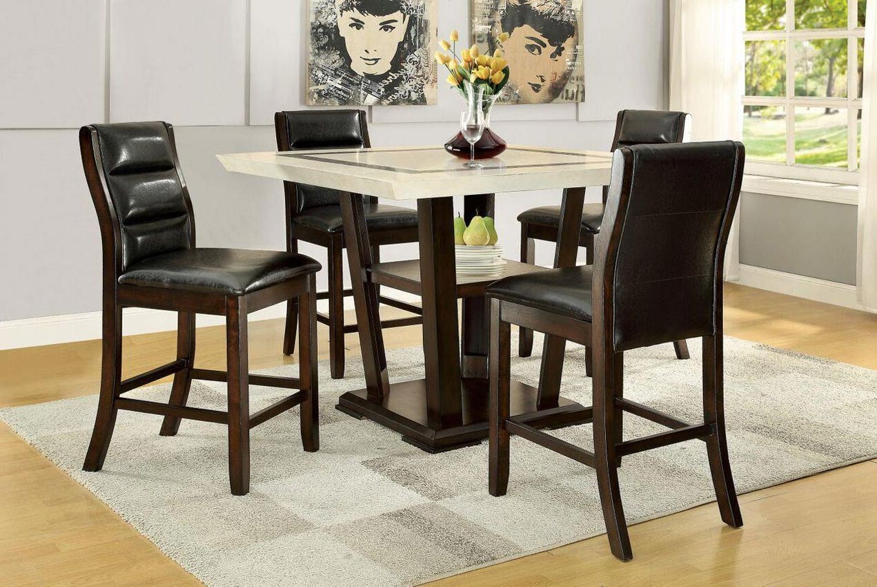Best And Newest 5 Piece Cafe Dining Sets For Lacombe 5 Piece Pub Table Set With Counter Height Chairs (View 6 of 15)