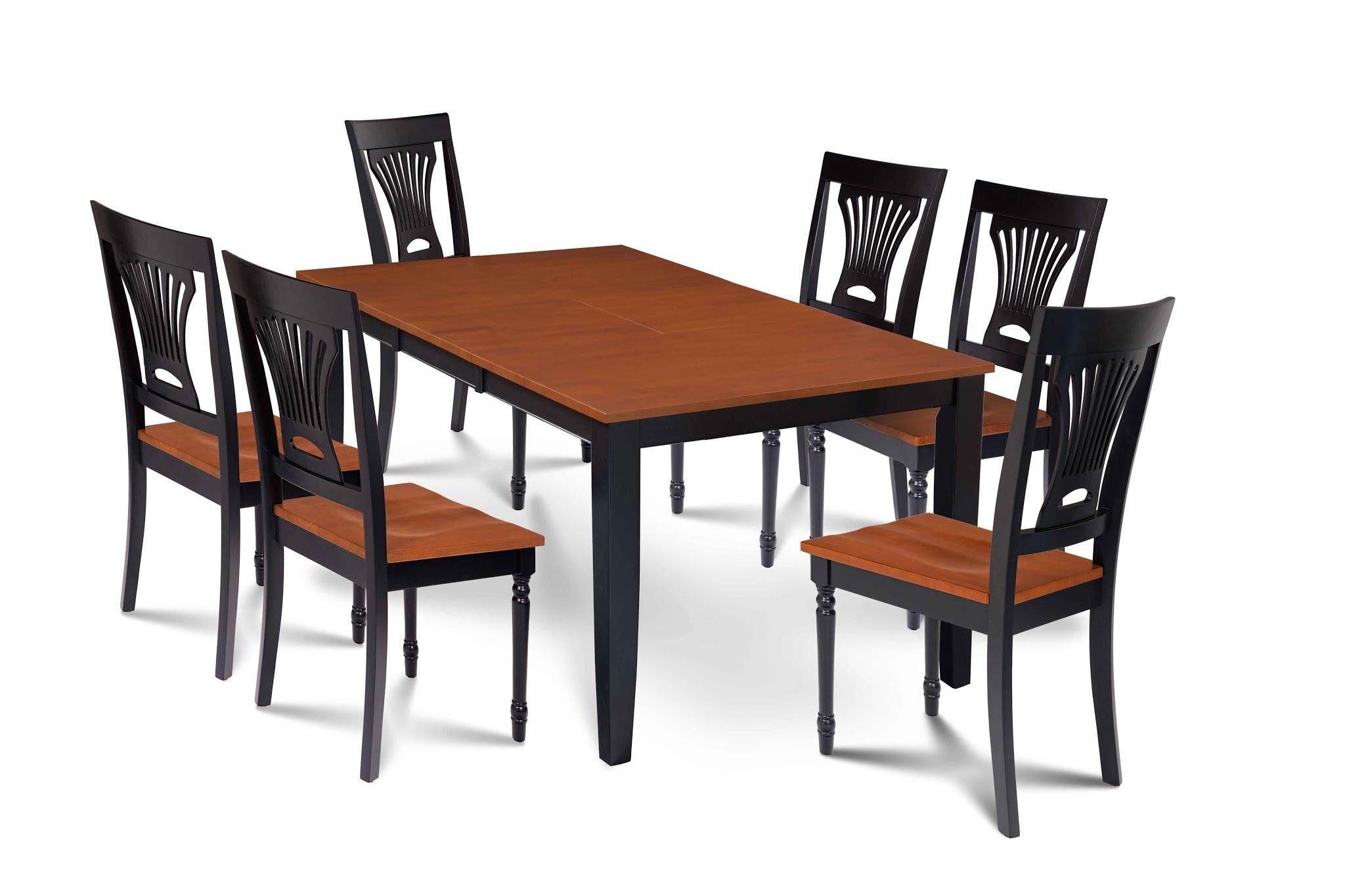 Black Medium Rectangle Patio Dining Sets With Regard To Widely Used 7 Piece Dining Room Set Table With A Butterfly Leaf And 6 Dining Chairs (View 6 of 15)