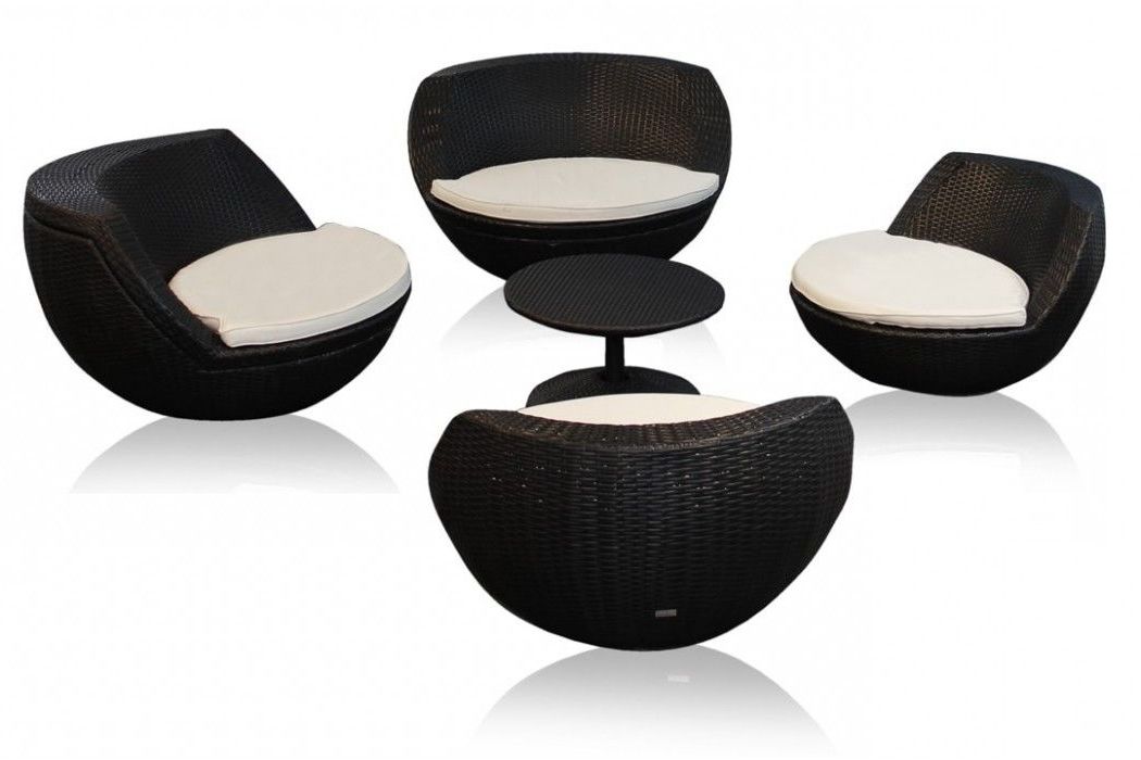 Black Outdoor Modern Chairs Sets With Widely Used Outdoor Black Sofa Ball Set (View 11 of 15)