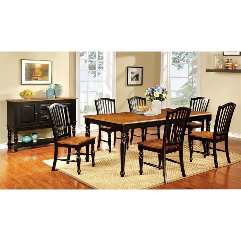 Bowery Hill Wood 7 Piece Extendable Dining Set In Black – Bh 4752 1444822 Inside Preferred 7 Piece Extendable Dining Sets (View 13 of 15)
