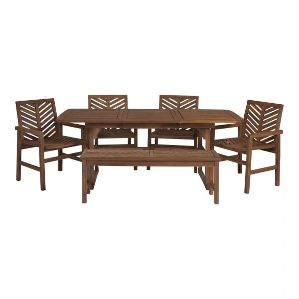 Dark Brown 6 Piece Patio Dining Sets In 2020 Manor Park 6 Piece Extendable Outdoor Patio Dining Set – Dark Brown (View 5 of 15)