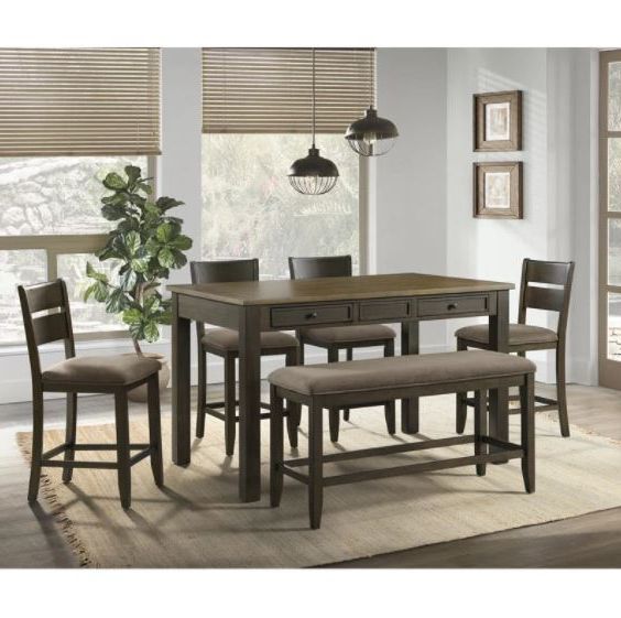 Dark Brown 6 Piece Patio Dining Sets With Most Recent Sarasota 6 Piece Dark Brown Dining Set Counter High – Standard (View 10 of 15)