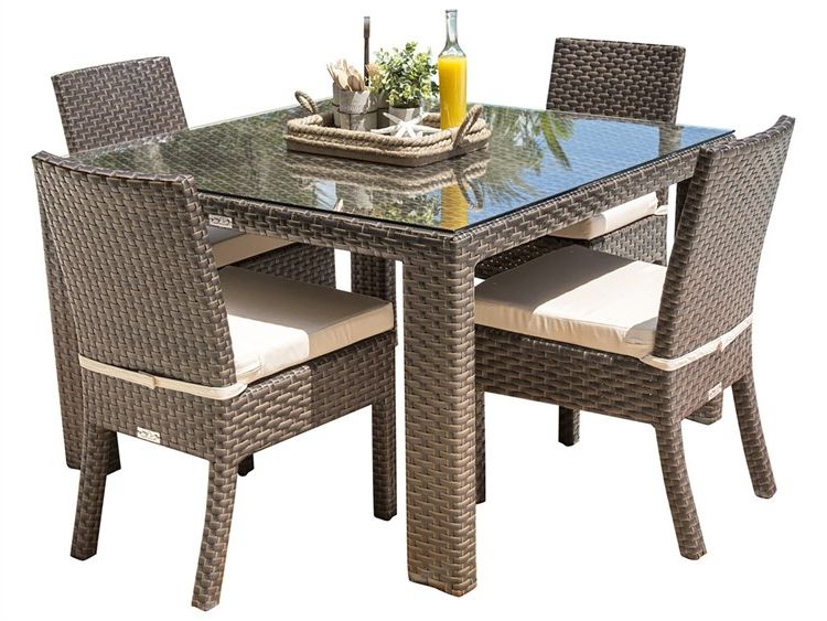 Dark Brown Patio Dining Sets Pertaining To Famous Dark Brown Wicker Dining Chairs – Home Decorators Collection Camden  (View 15 of 15)