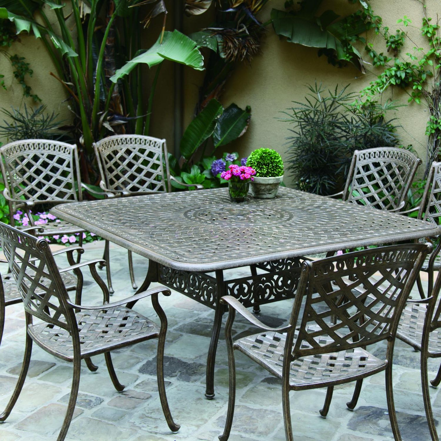 Darlee Sedona 9 Piece Cast Aluminum Patio Dining Set Within Best And Newest 9 Piece Patio Dining Sets (View 5 of 15)