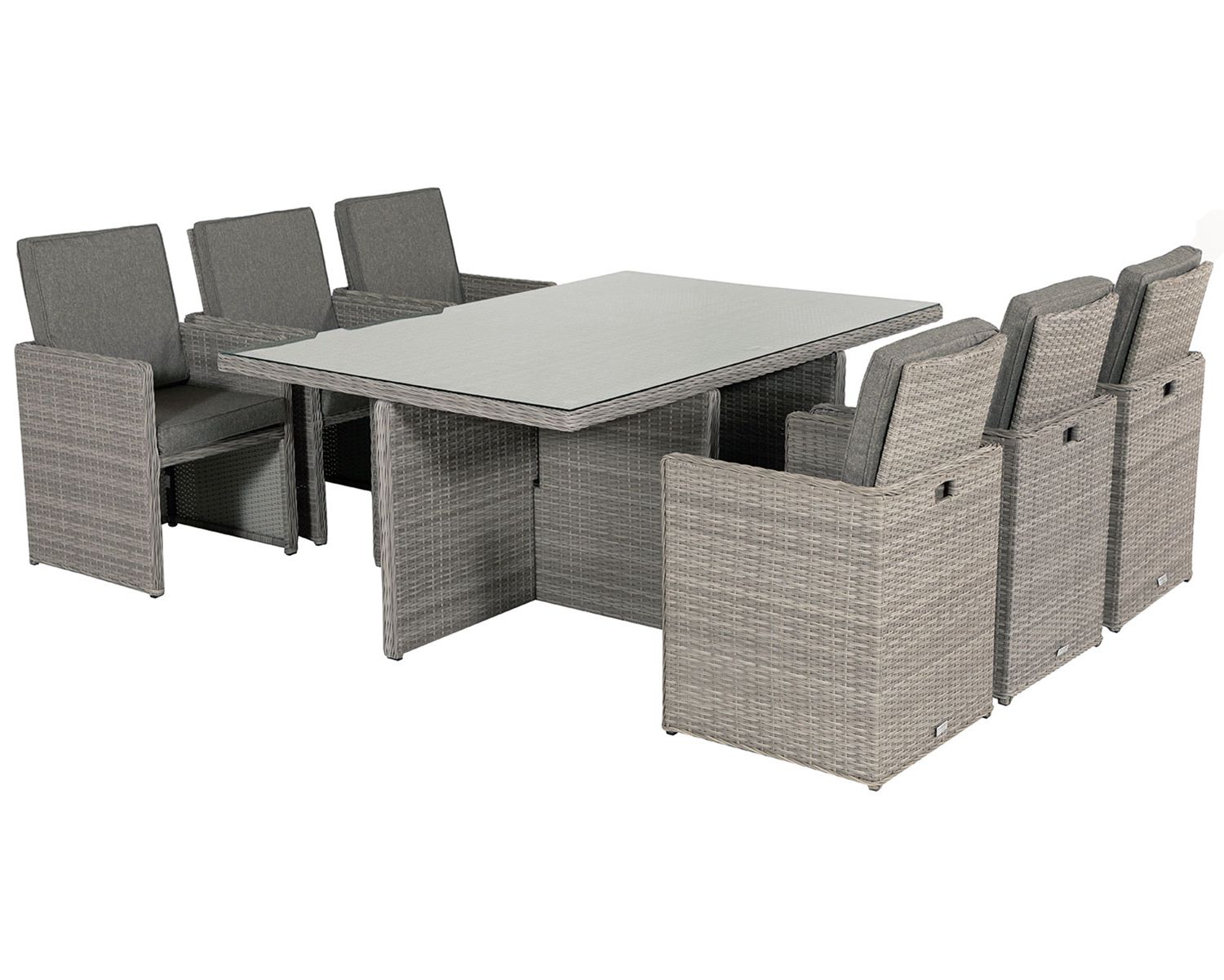 Distressed Gray Wicker Patio Dining Sets Regarding Most Up To Date Grey Rattan Cube Set 6 Seat Garden Furniture Outdoor Patio Ultra Deluxe (View 9 of 15)