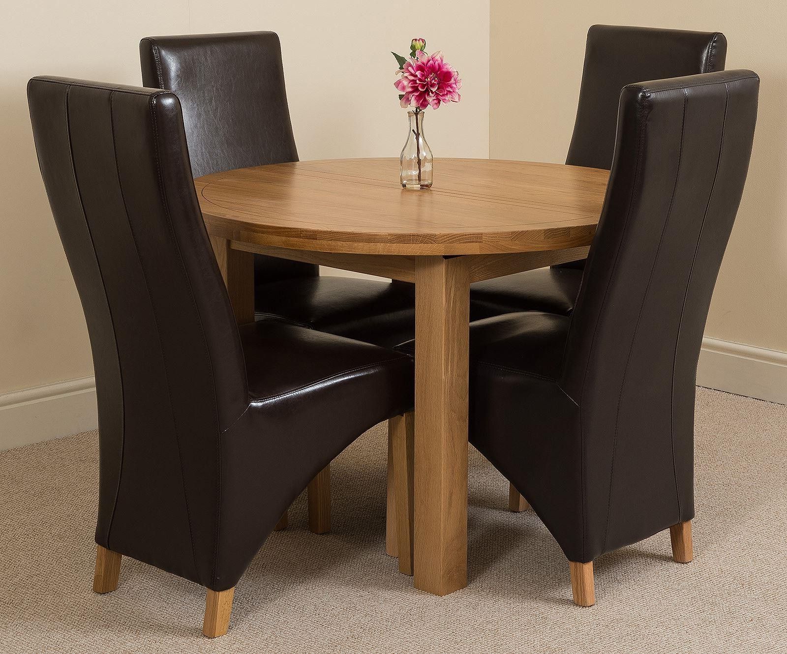 Edmonton Solid Oak Extending Oval Dining Table With 4 Lola Dining Inside Most Up To Date Extendable Oval Dining Sets (View 2 of 15)