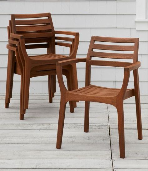 Eucalyptus Stacking Chairs, Set Of Four (View 7 of 15)