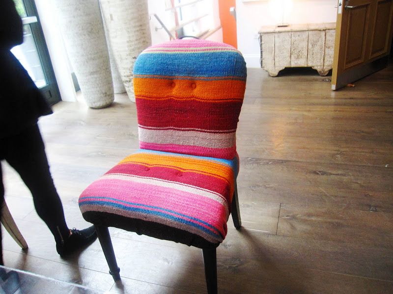 Fabric Outdoor Middle Chair Sets Within Favorite Design Idea: A Colorful Mexican Blanket Covered Chair Warms Up The (View 6 of 15)