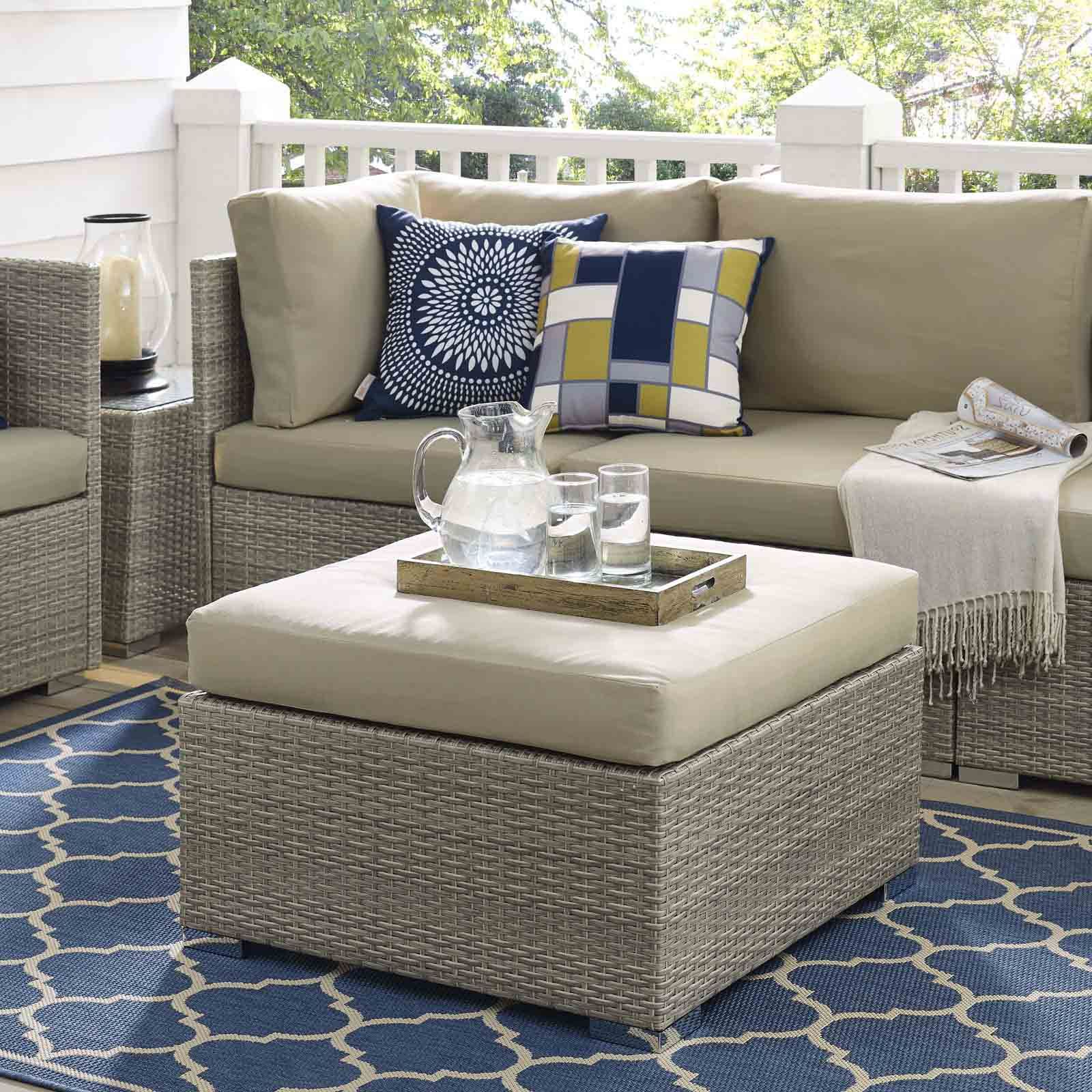 Fabric Outdoor Patio Sets In Most Current Modterior :: Outdoor :: Ottomans :: Repose Sunbrella Fabric Outdoor (View 10 of 15)