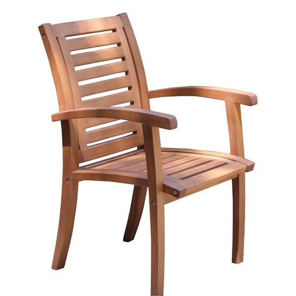 Fashionable Eucalyptus Stackable Patio Chairs Intended For Eucalyptus Luxe Arm Chair – Free Shipping Today – Overstock –  (View 14 of 15)