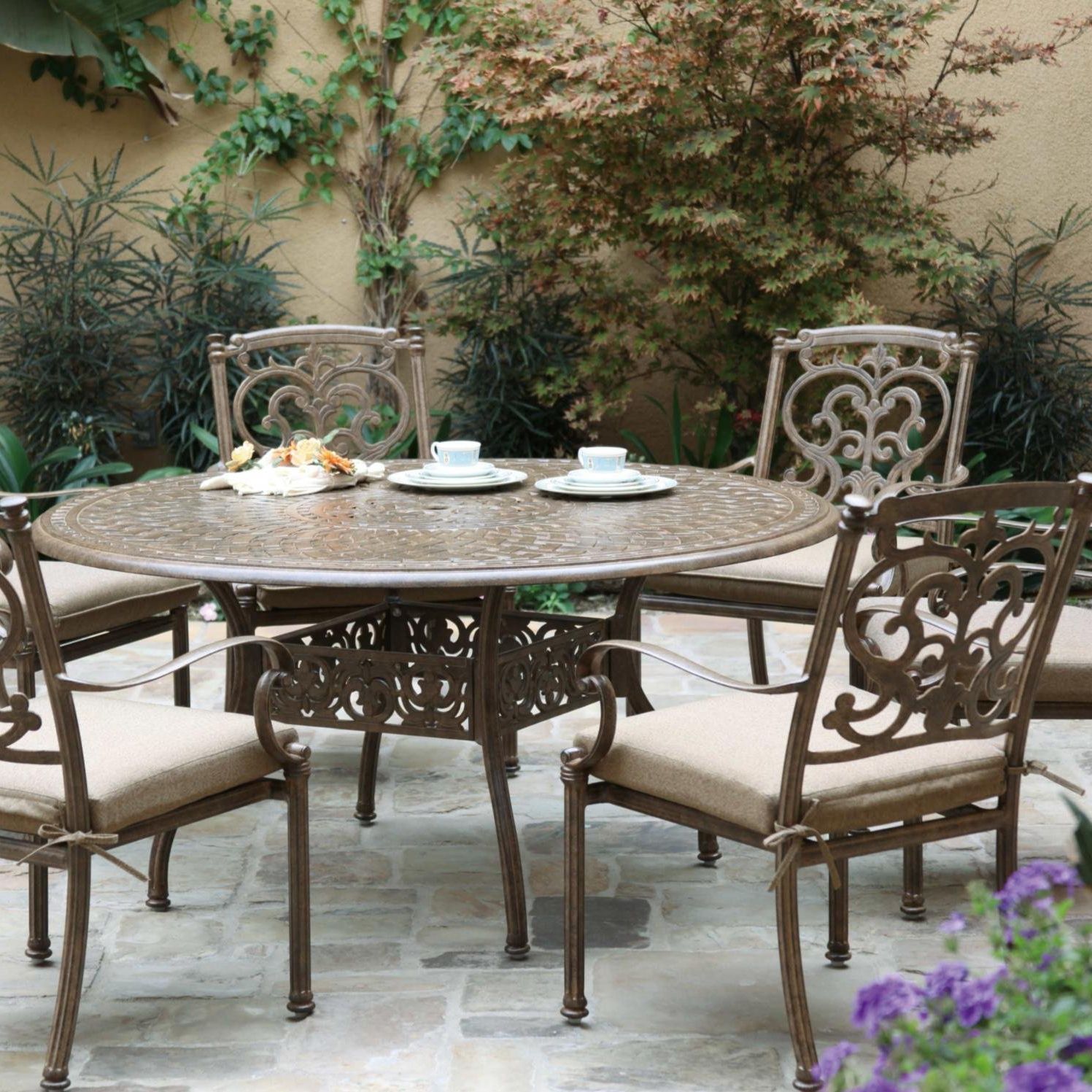 Fashionable Extendable 7 Piece Patio Dining Sets With Regard To Buy Darlee Santa Barbara 7 Piece Cast Aluminum Patio Dining Set With (View 6 of 15)