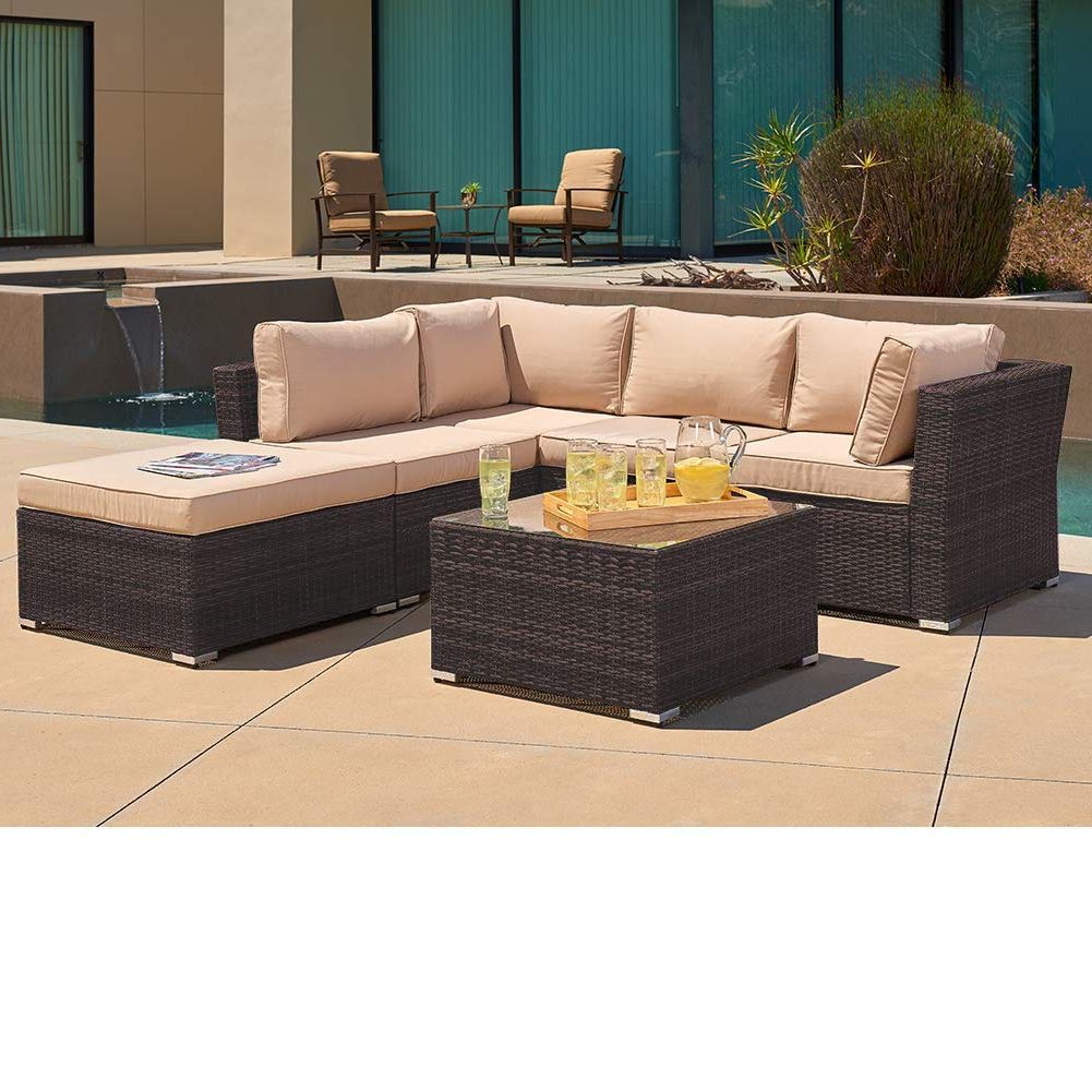 Fashionable Outdoor Wicker Sectional Sofa Sets Intended For Suncrown Outdoor Furniture Sectional Sofa (4 Piece Set) All Weather (View 4 of 15)