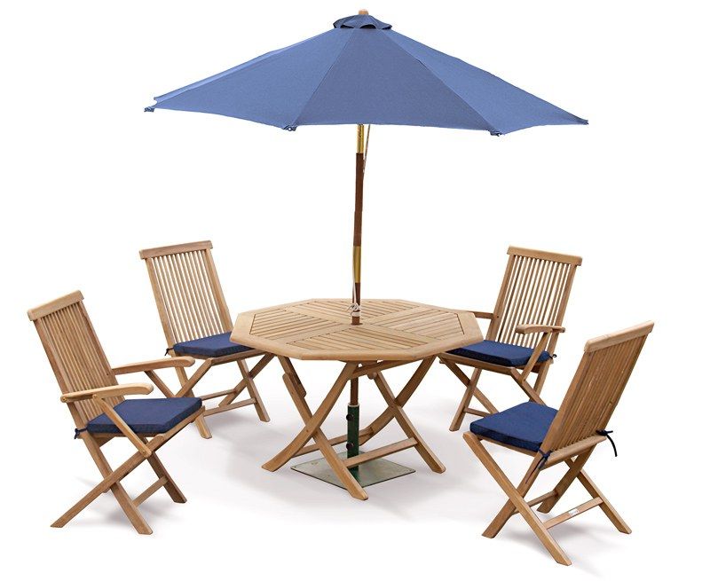 Fashionable Suffolk Table & 4 Ashdown Chairs, Teak Folding Garden Furniture Set For Teak Outdoor Folding Chairs Sets (View 14 of 15)