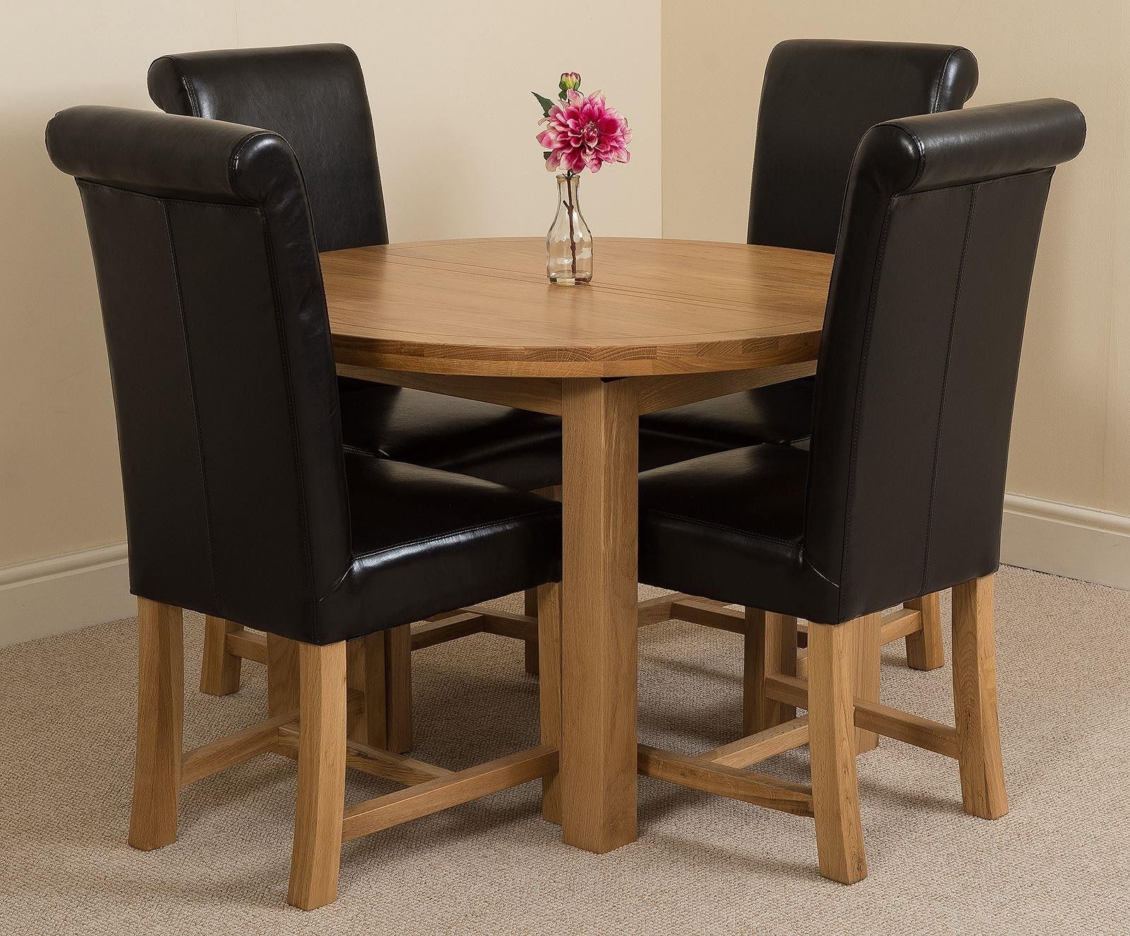 Favorite Edmonton Solid Oak Extending Oval Dining Table With 4 Washington Dining Intended For Extendable Oval Patio Dining Sets (View 2 of 15)