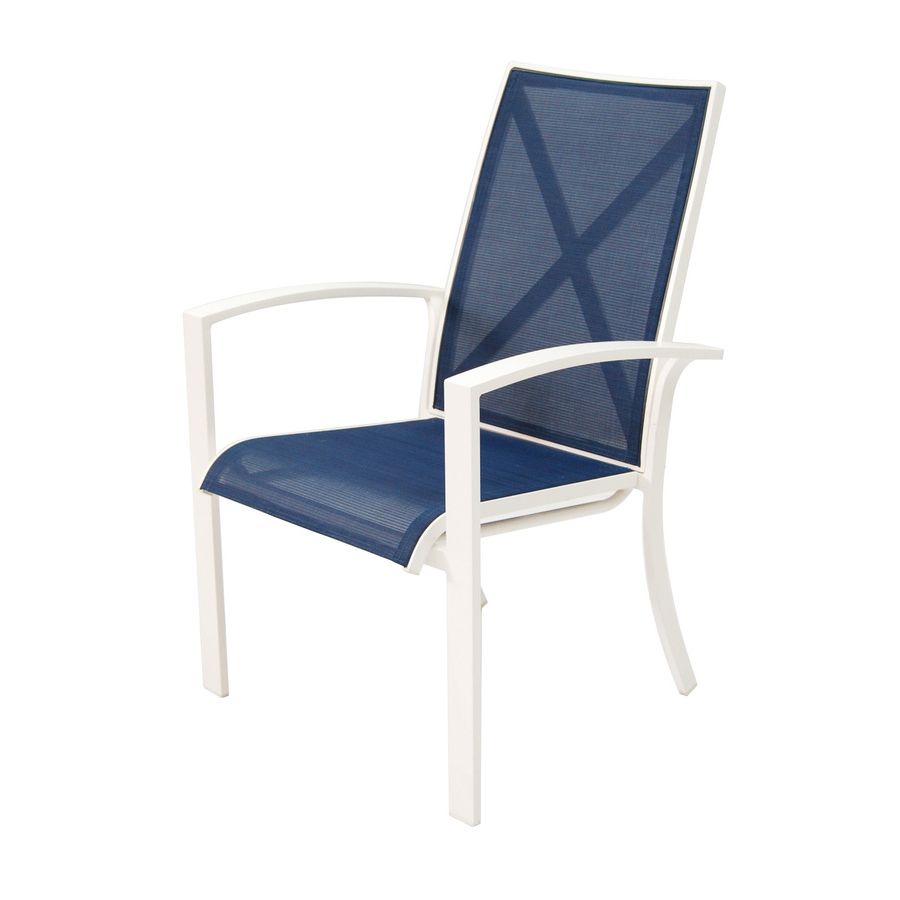 Favorite Off White Outdoor Seating Patio Sets Inside Shop Allen + Roth Set Of 4 Ocean Park White Sling Seat Aluminum (View 9 of 15)
