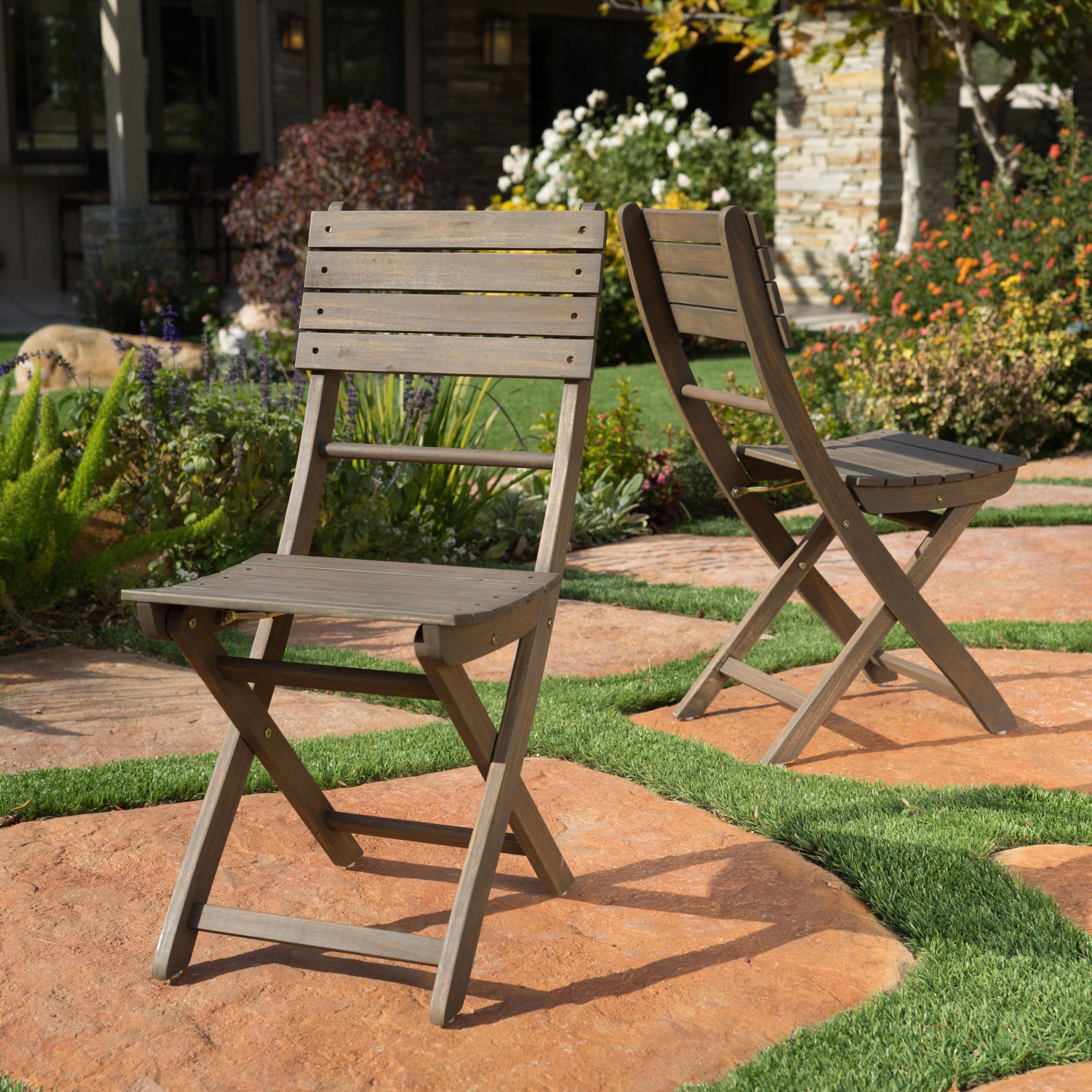 Favorite Positano Outdoor Acacia Wood Folding Dining Chair (set Of 2) (View 3 of 15)