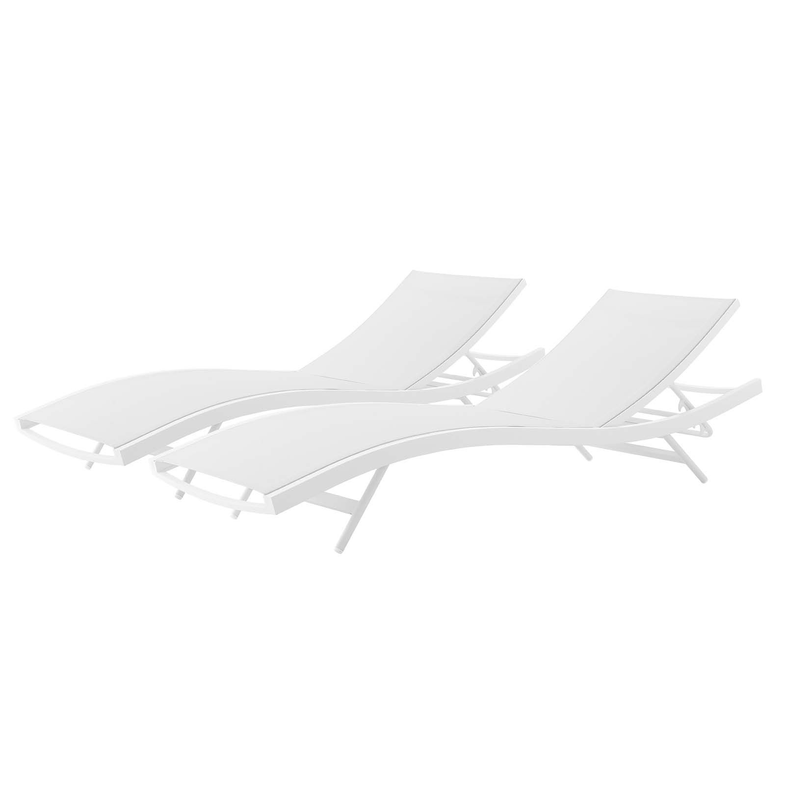 Favorite White Fabric Outdoor Patio Sets With Glimpse Outdoor Patio Mesh Chaise Lounge Set Of 2 White (View 8 of 15)