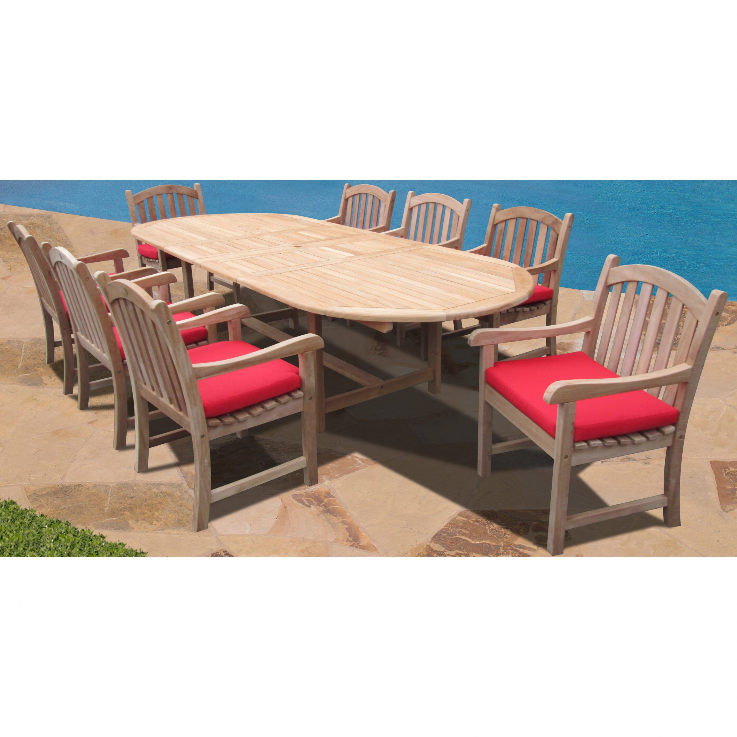 Forever Patio Verano 9 Piece Dining Set With Cushions & Reviews (View 13 of 15)