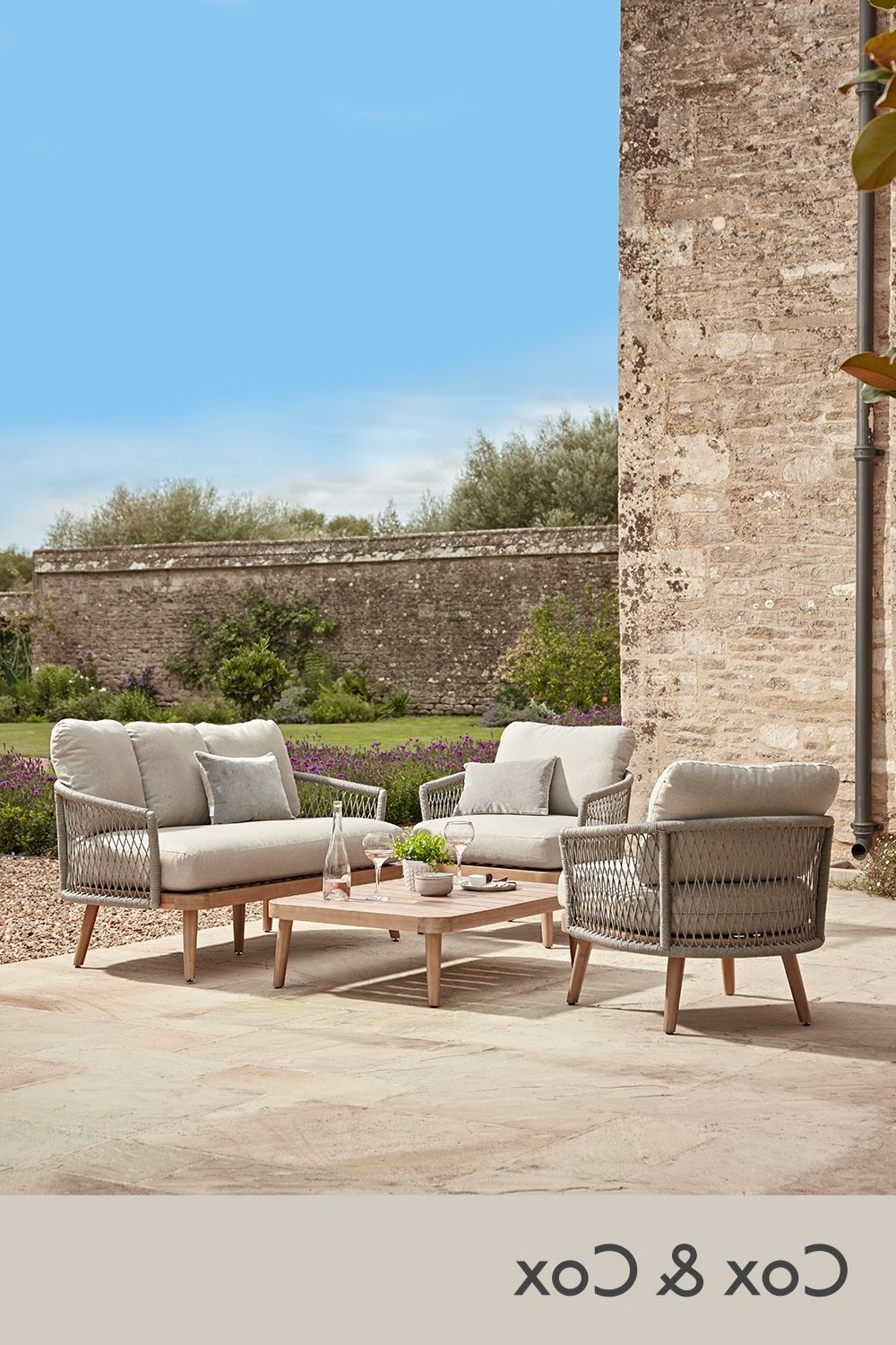 Garden Furniture Uk, Outdoor Lounge Set Throughout Gray Wash Wood Porch Patio Chairs Sets (View 2 of 15)