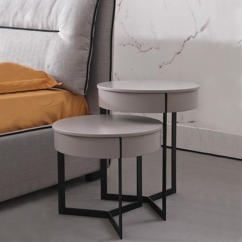 Gray Wood Outdoor Nesting Coffee Tables With Well Known Luxury Modern Round Nightstand Gray And Black Nesting Side Tables With (View 8 of 15)