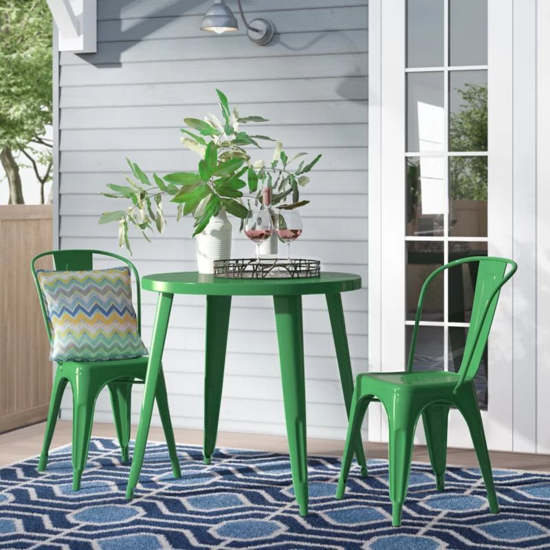 Green Outdoor Seating Patio Sets Intended For Most Recent 3 Piece Indoor Bistro Set (View 9 of 15)