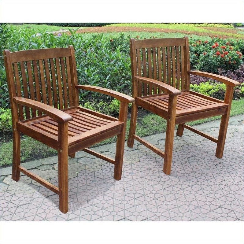 International Caravan Highland Set Of 2 Patio Dining Chair In Natural Within Widely Used Natural Outdoor Dining Chairs (View 10 of 15)